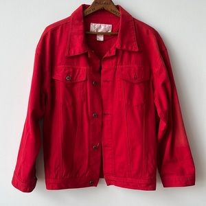 THE LIMITED red denim jacket